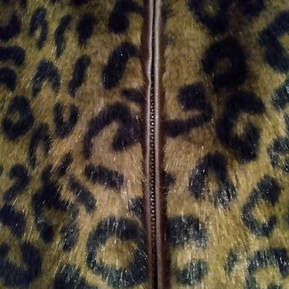 Ms Lee Leopard Brown Animal Print Faux Fur Vest XL - Picture 3 of 9